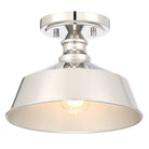 Meridian M60068PN One Light Semi-Flush Mount in Polished Nickel