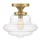 Meridian M60069NB One Light Semi-Flush Mount in Natural Brass
