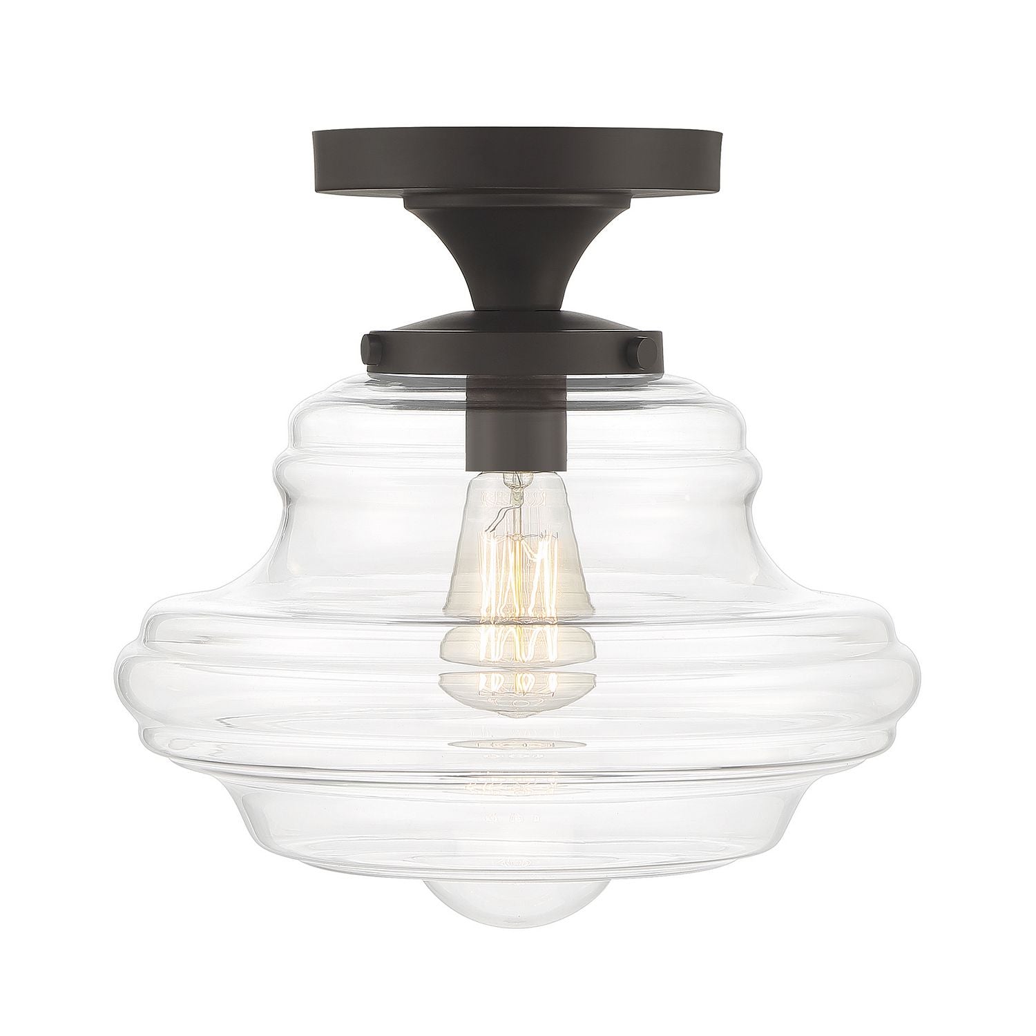 Meridian M60069ORB One Light Semi-Flush Mount in Oil Rubbed Bronze