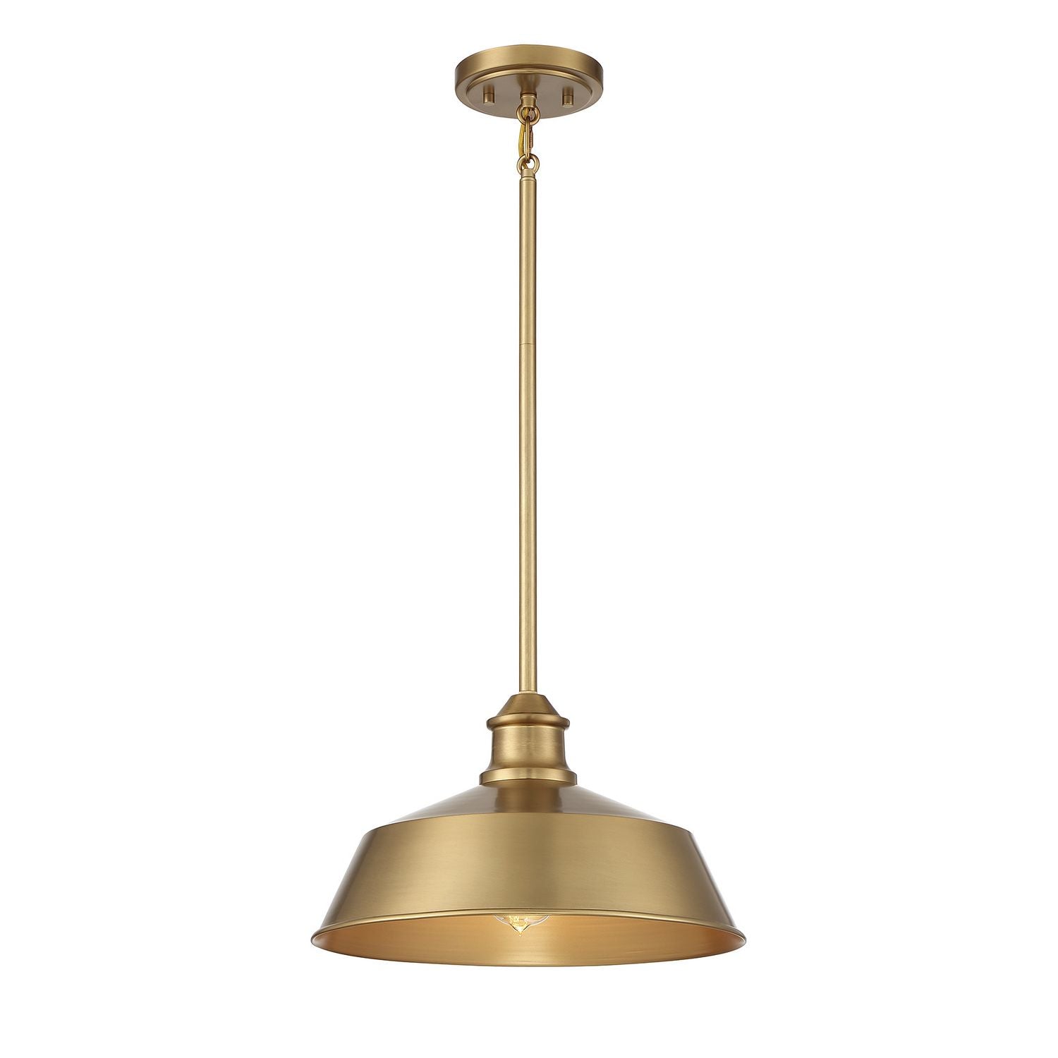 Meridian M7021NB One Light Pendant in Natural Brass