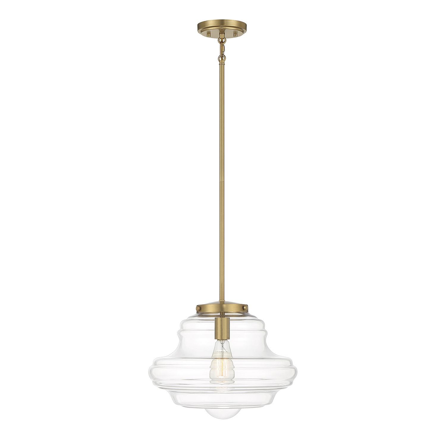 Meridian M7022NB One Light Pendant in Natural Brass