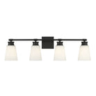 Meridian M80056MBK Four Light Bathroom Vanity Light in Matte Black