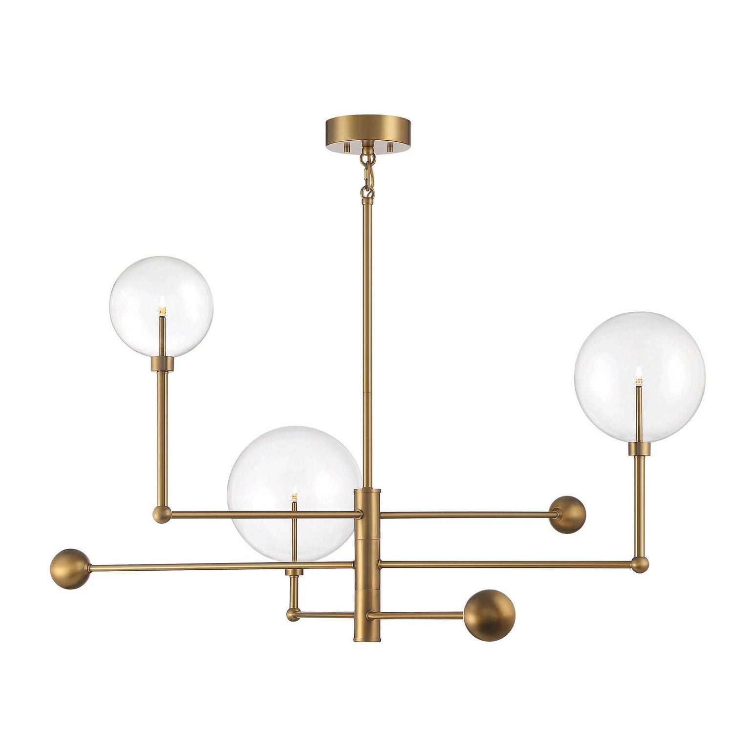 Meridian M100100NB LED Chandelier in Natural Brass