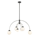 Meridian M100114MBKPN Six Light Chandelier in Matte Black with Polished Nickel