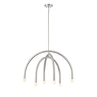Meridian M100115BN Six Light Chandelier in Brushed Nickel