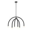 Meridian M100115MBK Six Light Chandelier in Matte Black