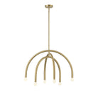 Meridian M100115NB Six Light Chandelier in Natural Brass