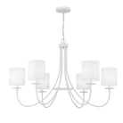 Meridian M100117BQW Six Light Chandelier in Bisque White
