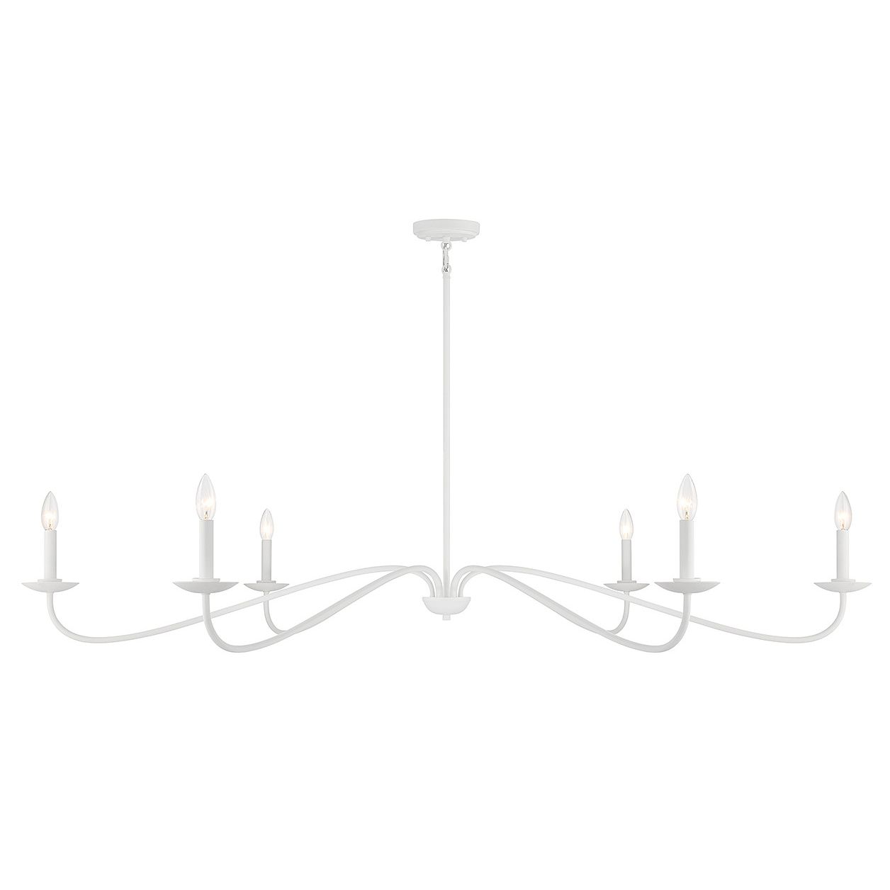 Meridian M100119BQW Six Light Chandelier in Bisque White