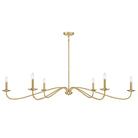 Meridian M100119NB Six Light Chandelier in Natural Brass