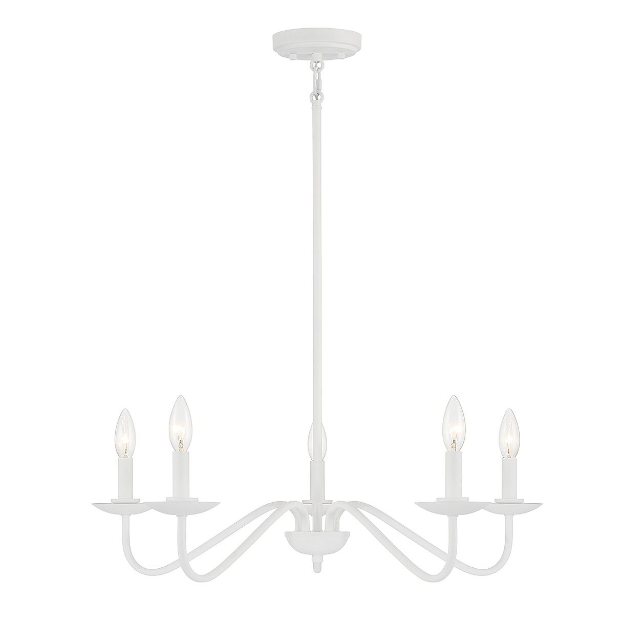 Meridian M100120BQW Five Light Chandelier in Bisque White