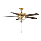 Meridian M2019NBRV 52" Ceiling Fan in Natural Brass