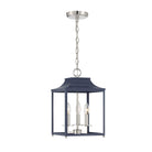 Meridian M30013NBLPN Three Light Pendant in Navy Blue with Polished Nickel