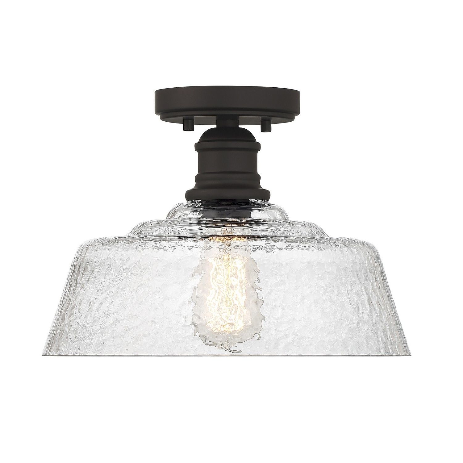 Meridian M60070ORB One Light Semi-Flush Mount in Oil Rubbed Bronze