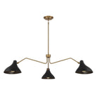 Meridian M7019MBKNB Three Light Pendant in Matte Black with Natural Brass