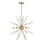 Meridian M7028NB Five Light Pendant in Natural Brass