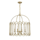 Meridian M7029NB Four Light Pendant in Natural Brass