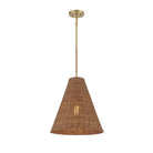 Meridian M7036NRNB One Light Pendant in Natural Brass