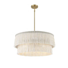 Meridian M7037NFR Five Light Pendant in Natural Brass