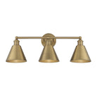 Meridian M80064NB Three Light Bathroom Vanity Light in Natural Brass
