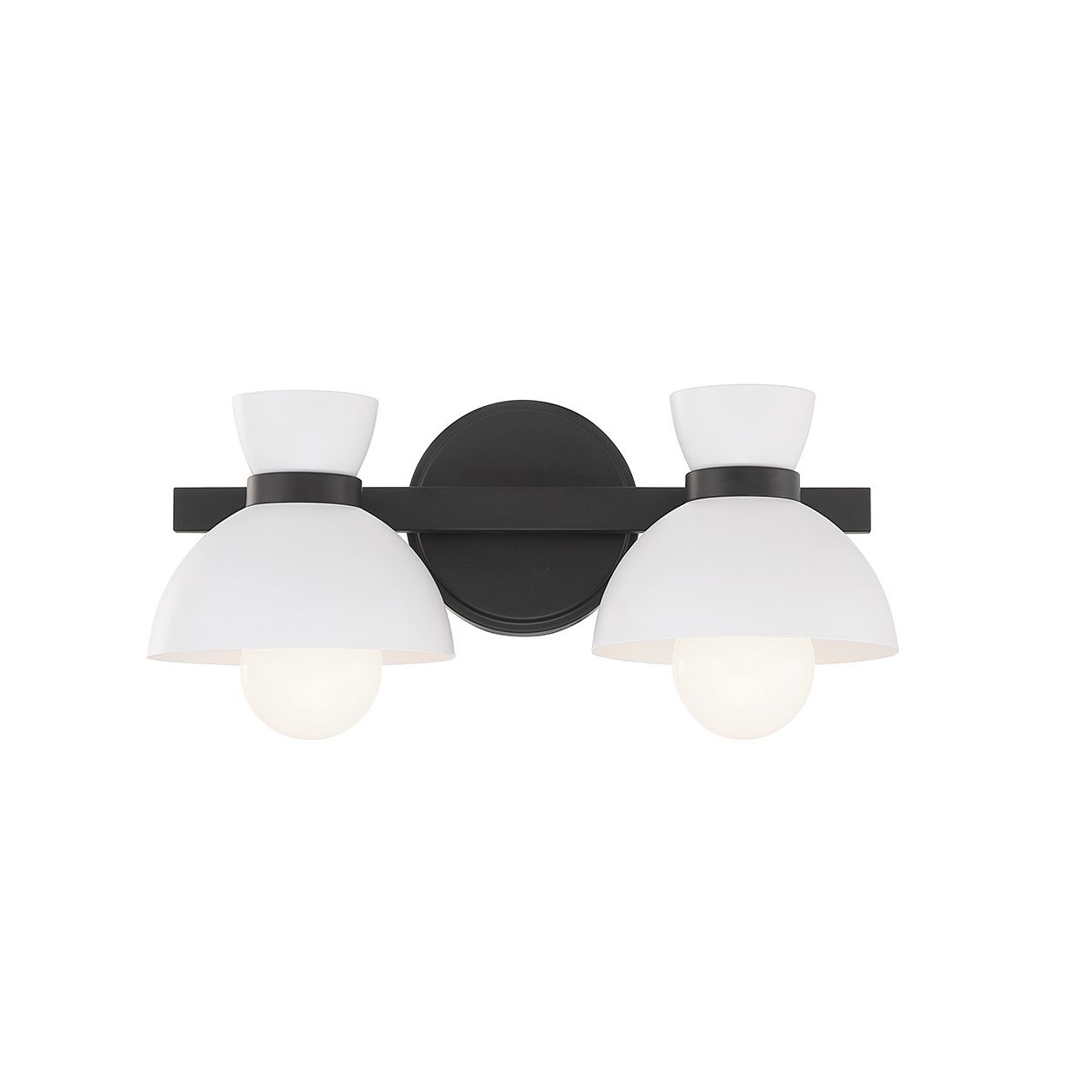 Meridian M80074MBK Two Light Bathroom Vanity in Matte Black