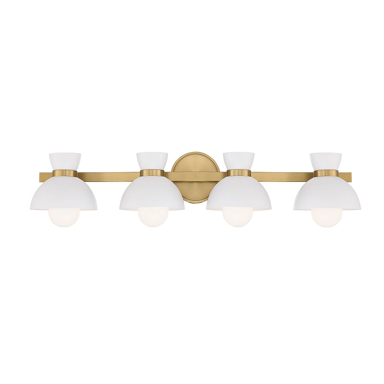 Meridian M80076NB Four Light Bathroom Vanity in Natural Brass