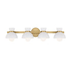 Meridian M80076NB Four Light Bathroom Vanity in Natural Brass