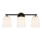 Meridian M80078MBKNB Three Light Bathroom Vanity in Matte Black and Natural Brass