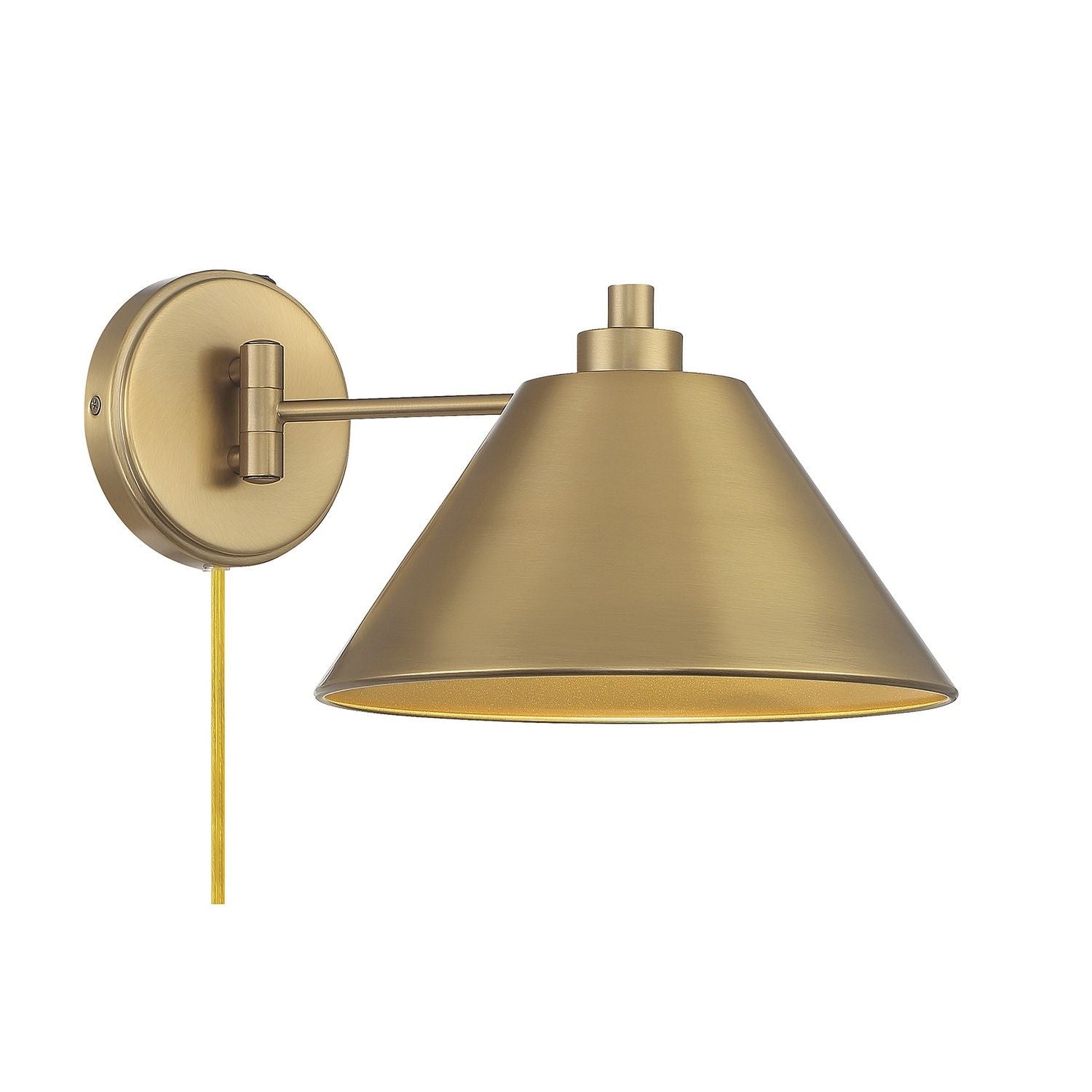 Meridian M90086NB One Light Wall Sconce in Natural Brass