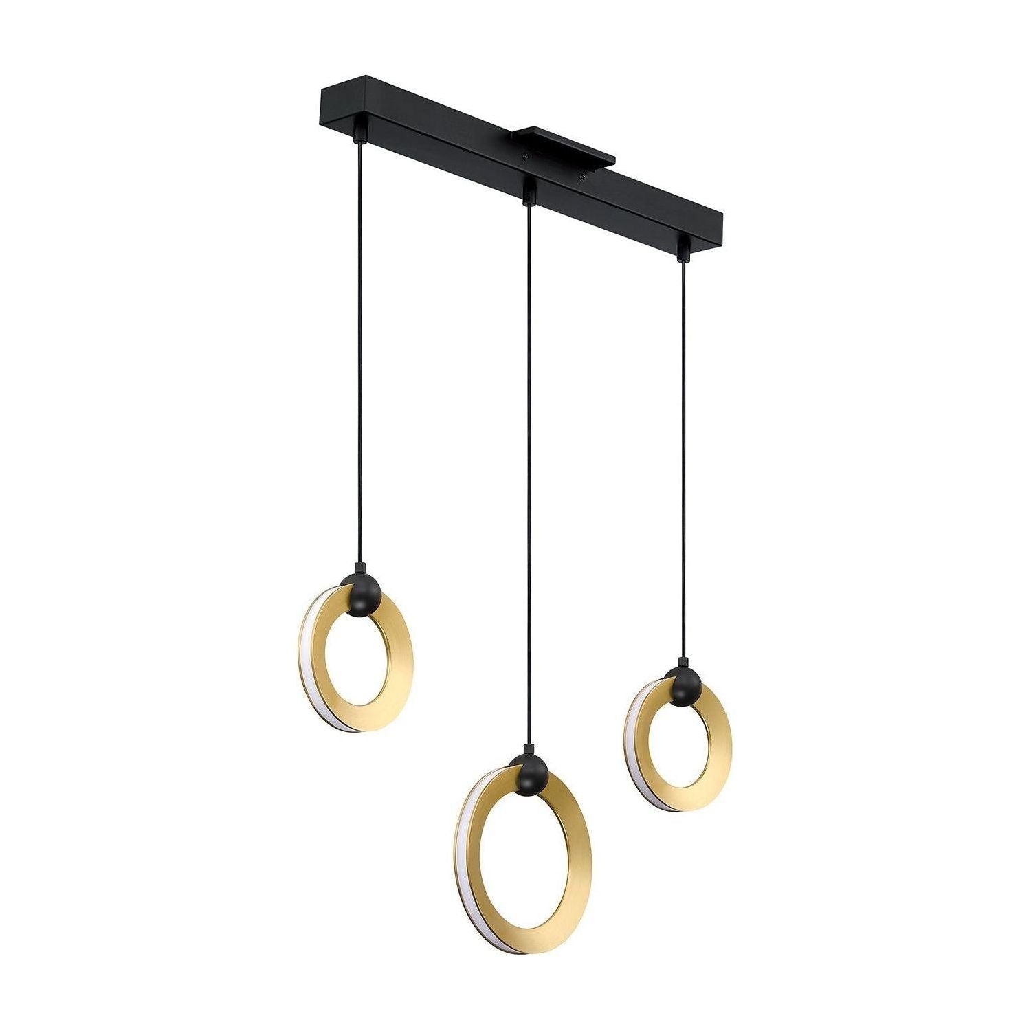 Kendal Lighting - Circols LED Pendant Bar - PF328-3LBR-BLK/BRS - Canada Light Shop