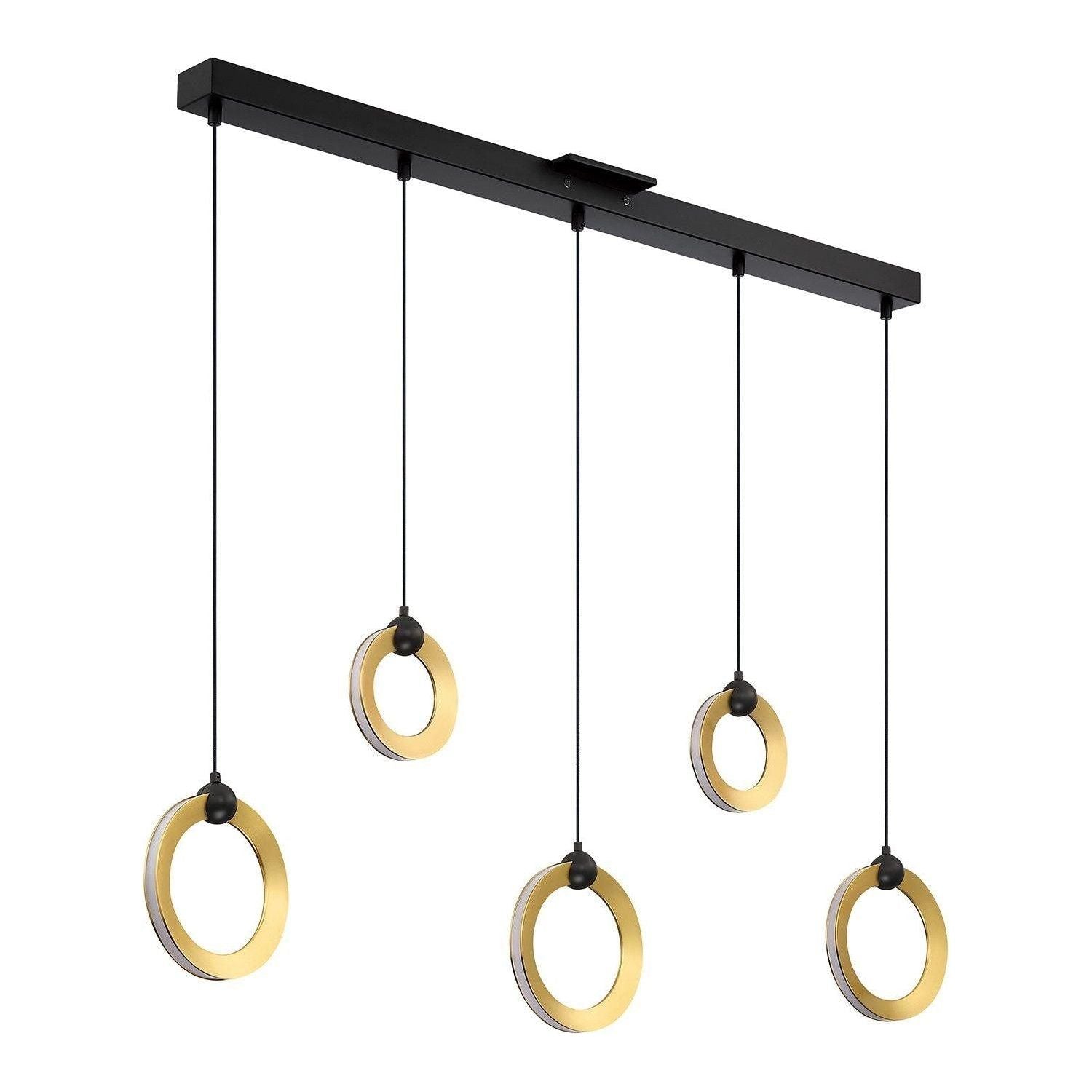 Kendal Lighting - Circols LED Pendant Bar - PF328-5LBR-BLK/BRS - Canada Light Shop