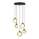 Kendal Lighting - Circols LED Pendant Pan - PF328-5LPA-BLK/BRS - Canada Light Shop