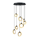 Kendal Lighting - Circols LED Pendant Pan - PF328-8LPA-BLK/BRS - Canada Light Shop