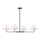 Meridian M100121MBK Four Light Chandelier in Matte Black