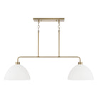 Capital Lighting - 852021AW - Two Light Island Pendant - Ross - Aged Brass and White