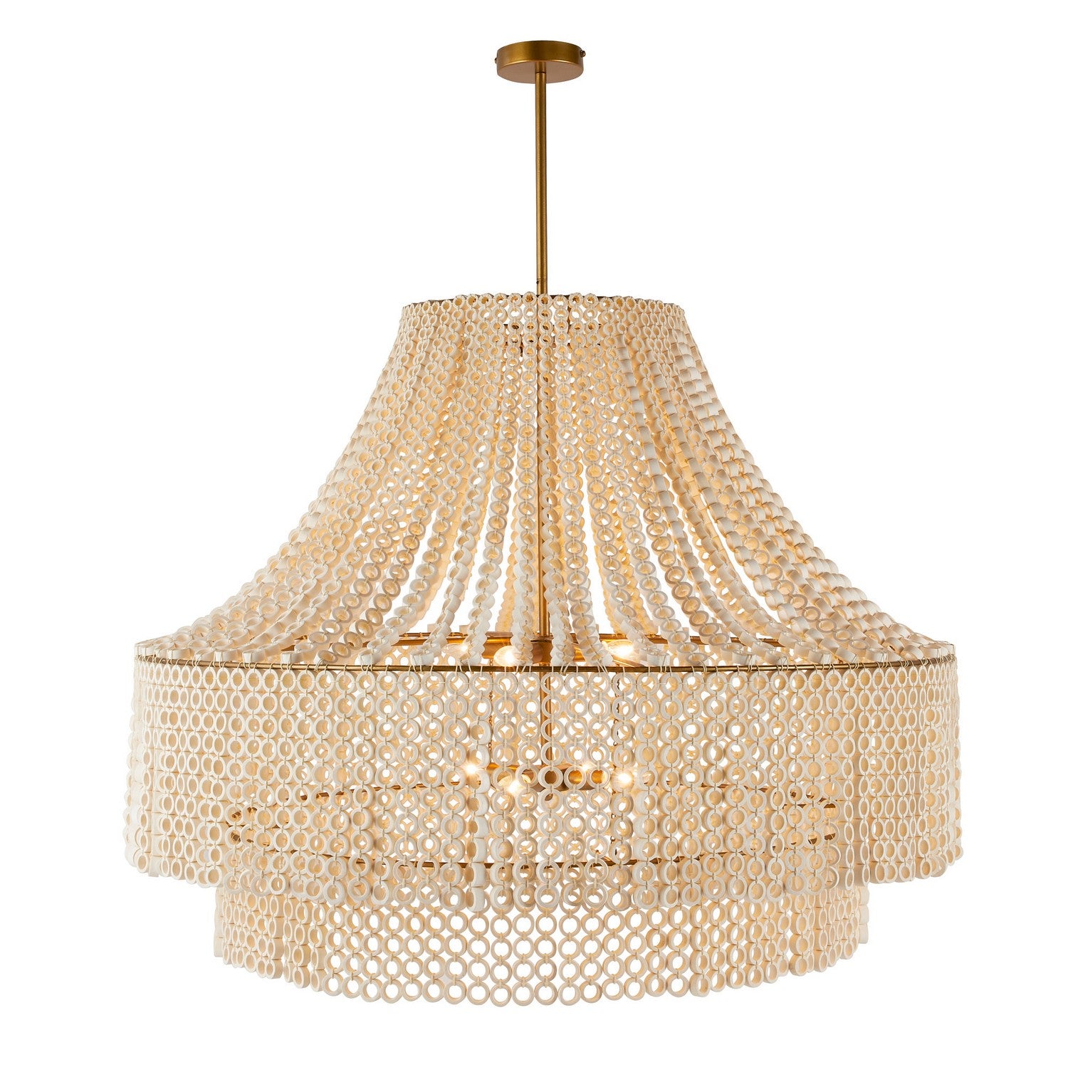 Arteriors DLS10 Hannie Chandelier in White / Antique Brass