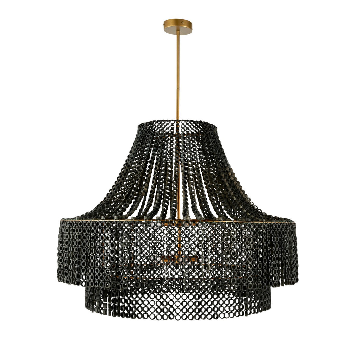 Arteriors DLS11 Hannie Chandelier in Gray Wash / Antique Brass