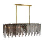 Arteriors DRC11 Leighton Chandelier in Smoke Luster / Antique Brass