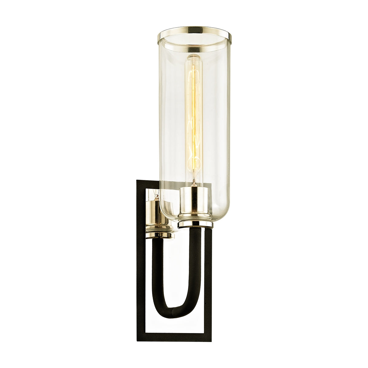 Troy Lighting Canada - B6271-TBK/PN - One Light Wall Sconce - Aeon - Textured Black & Polish Nickel