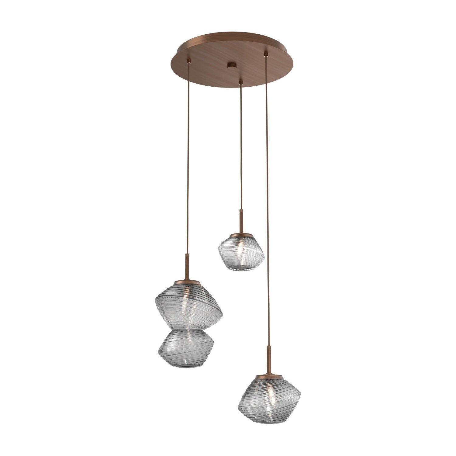 Hammerton Studio - Mesa 3 Light Multi-Light Pendant - CHB0089-03-RB-S-C01-L1 - Canada Light Shop