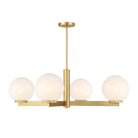 Meridian M100123NB Four Light Chandelier in Natural Brass