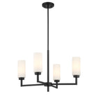 Meridian M100129MBK Four Light Chandelier in Matte Black