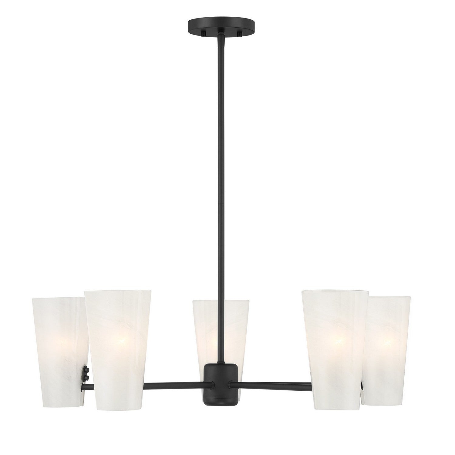 Meridian M100130MBK Four Light Chandelier in Matte Black