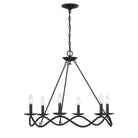 Meridian M100137MBK Six Light Chandelier in Matte Black