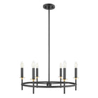 Meridian M100140MBKNB Six Light Chandelier in Matte Black and Natural Brass