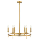 Meridian M100140NB Six Light Chandelier in Natural Brass
