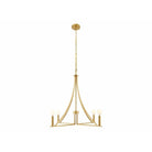 Meridian M100141NB Four Light Chandelier in Natural Brass