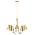 Meridian M100142NB Five Light Chandelier in Natural Brass