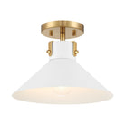 Meridian M60078WHNB One Light Semi-Flush Mount in White and Natural Brass