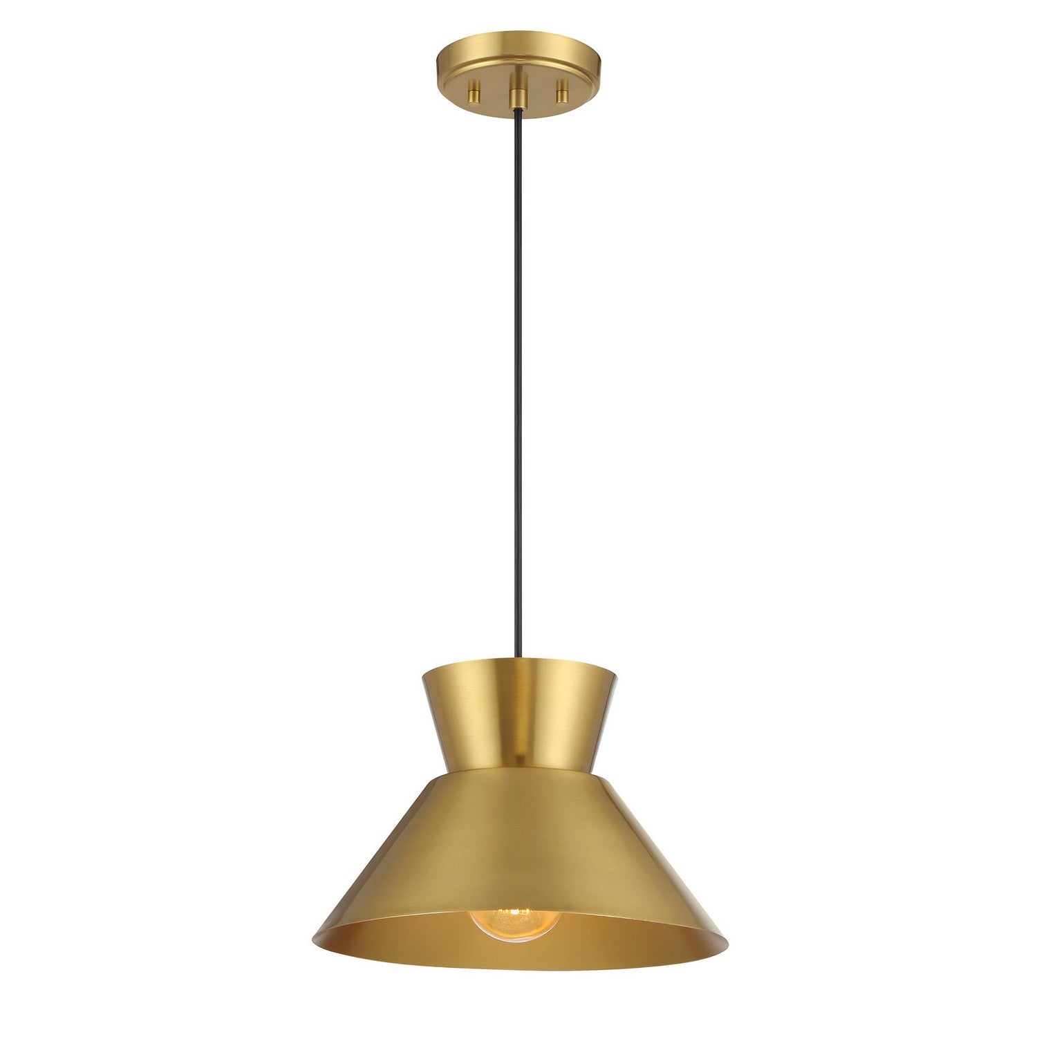 Meridian M7049NB One Light Pendant in Natural Brass